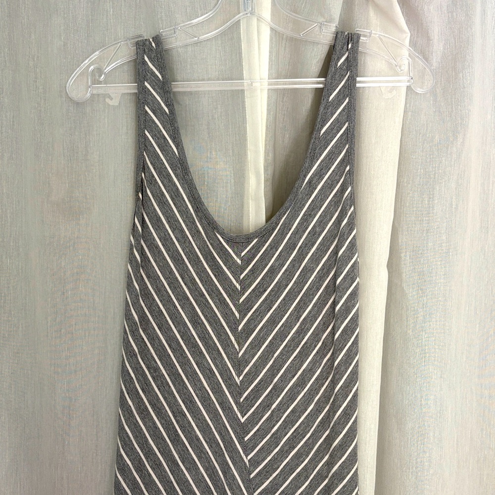 Athleta Gray and White Tank Dress